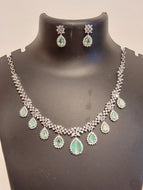 Simple diamond necklace set