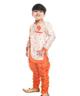 Boys Orange Art Silk Sherwanis
