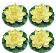 Artificial Floating yellow Lotus Flowers with Rubber Leaf for Outdoor Indoor Home Decoration LOTUS