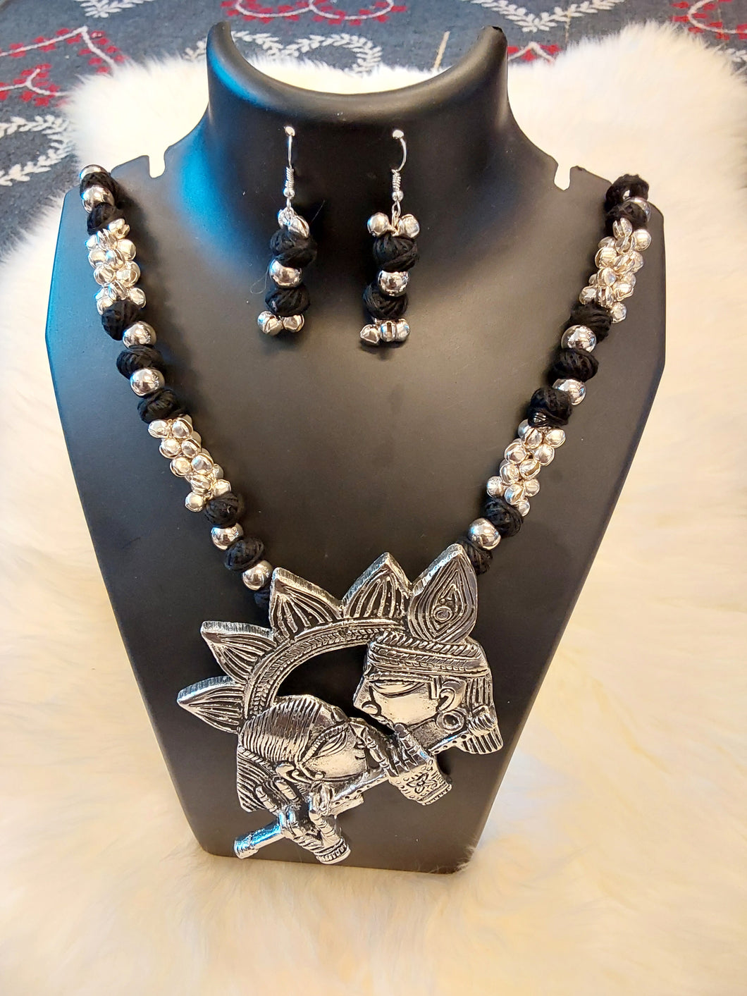 BAHA LOCKET OXIDISED JEWELLERY SET