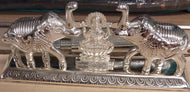 German silver Lakshmi idol kumkum box holder for gifting and pooja