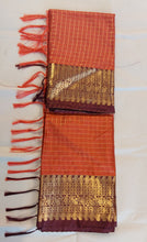 Load image into Gallery viewer, Rust orange banarasi saree
