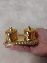 Load image into Gallery viewer, Gold Metal kumkum holder box for Gifting and pooja

