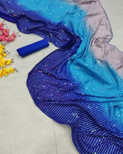 Load image into Gallery viewer, Bollywood Style Saree Of Vichitra Silk Double Shaded Embroidery Sequence Work Partywear Saree
