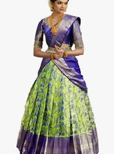 Load image into Gallery viewer, Kanjiveram Silk Zari lehanga with blouse along with cutwork Duppta
