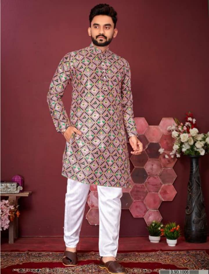 MENS PATOLAKURTA & PYJAMA ROSE PINK