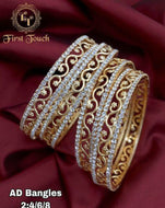 Bangle Set with High Gold Polished Bracelet & Bangles