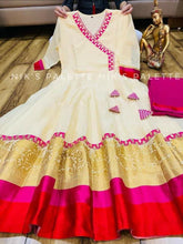Load image into Gallery viewer, chanderi anghrakha pettern anarkali kurti
