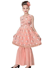 Load image into Gallery viewer, Ethnic Purple Floral Printed Anarkali, Sharara &amp; Dupatta Set For Girls, Best Selling Ethnic Kids Wear Sharara Set
